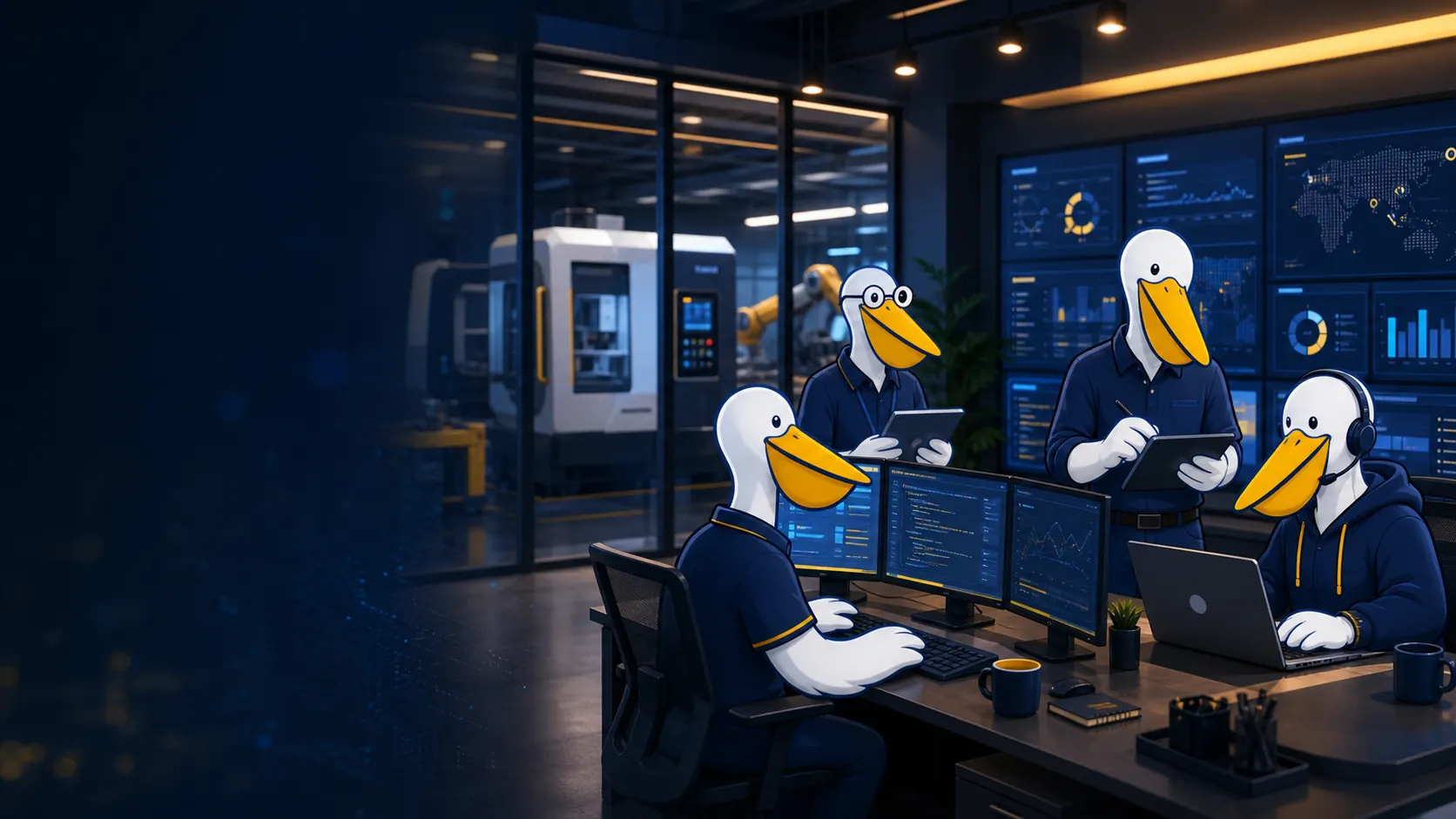 Pelican working with digital systems